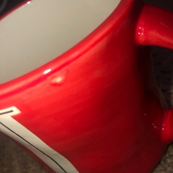 Anthropologie Hand Painted Colorway Monogram Initial Coffee Tea Mug Red J - Picture 8 of 10